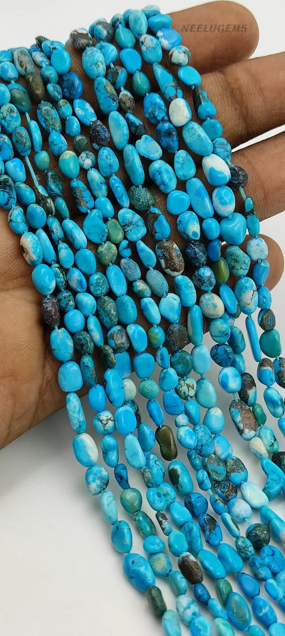 Natural Copper Turquoise Smooth Nugget Shape Gemstone Beads,turquoise Pebble Nugget Beads,turquoise Plain Tumble Beads For Handmade Jewelry