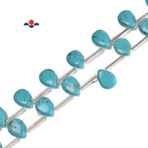 Blue Turquoise Teardrop Shape Beads Size 9x11mm 15.5'' Strand | Natural genuine other-shape Gemstone beads for beading and jewelry making.  #jewelry #beads #beadedjewelry #diyjewelry #jewelrymaking #beadstore #beading #affiliate #ad