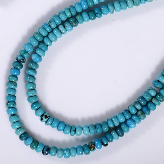 Rondelle Turquoise Stone Beads, Natural Turquoise Blue Turquoise 4mm Turquoise Strand Arizona Turquoise Wholesale Supply Genuine Turquoise