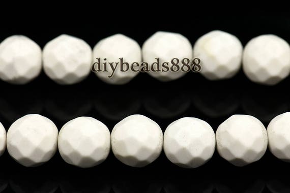 White Magnesite Matte Faceted(64 Faces) Round Bead,frosted Bead,chinese Turquoise,natural,gemstone,diy,10mm 12mm For Choice,15" Full Strand
