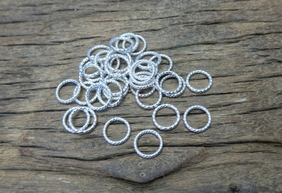 Twisted Sterling Silver Closed  Jump Rings  - 925 Genuine Silver Closed Rings - 1.2mm Round Jump Ring - Twisted Ring Findings For Jewelry