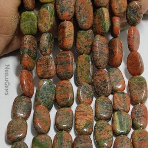 Shop Unakite Bead Shapes! Beautiful Natural Unakite Jasper Smooth Oval Shape Beads Strand | Unakite Jasper Oval Beads | Jasper Oval Beads | Smooth Ovals Beads | Natural genuine other-shape Unakite beads for beading and jewelry making.  #jewelry #beads #beadedjewelry #diyjewelry #jewelrymaking #beadstore #beading #affiliate #ad
