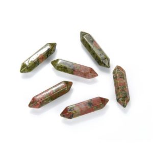 Shop Unakite Pendants! 4pcs Natural Unakite Double Point Healing Gemstone Crystal Wand Bullet Shape Spike Pendant Drop Bead for Women Men Girl Charm Jewelry Making | Natural genuine Unakite pendants. Buy crystal jewelry, handmade handcrafted artisan jewelry for women.  Unique handmade gift ideas. #jewelry #beadedpendants #beadedjewelry #gift #shopping #handmadejewelry #fashion #style #product #pendants #affiliate #ad