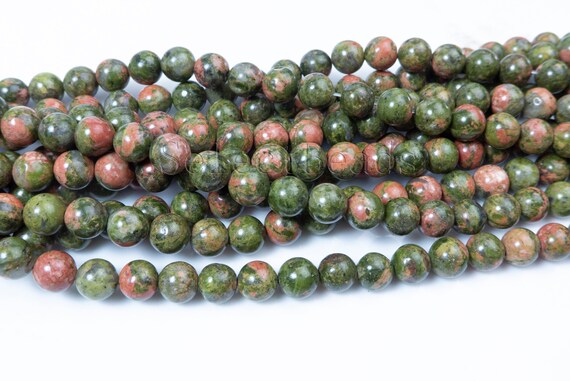 Unakite Gemstone Beads - Pink And Green Gemstone - Natural Unakite Stone Beads For Jewelry Making - Round Stone Beads - 4-14mm Beads -15inch