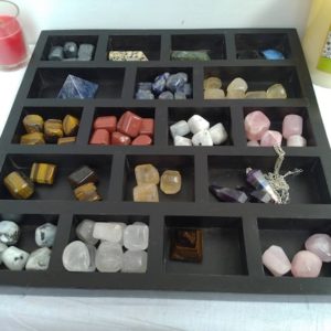 Shop Gifts for Crystal Lovers! wooden crystal compartment organizer | crystals tray | healingstones organizer | crystals organizer | crystal healing kit for beginners | Shop jewelry making and beading supplies, tools & findings for DIY jewelry making and crafts. #jewelrymaking #diyjewelry #jewelrycrafts #jewelrysupplies #beading #affiliate #ad