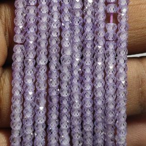 Shop Zircon Beads! Beautiful Purple Zircon Rondelle Faceted Beads Strand | Purple Zircon Micro Cut Beads Strand | Purple Zircon Machine Cut Zircon Beads Strand | Natural genuine faceted Zircon beads for beading and jewelry making.  #jewelry #beads #beadedjewelry #diyjewelry #jewelrymaking #beadstore #beading #affiliate #ad