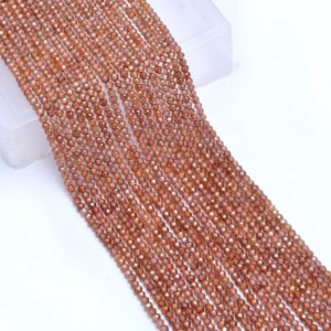 Shop Zircon Beads! Natural Red Zircon Rondelle 3mm-4mm Micro Faceted Beads | 13" Strand | AAA+ Red Zircon Semi Precious Gemstone Loose Beads for Jewelry Making | Natural genuine faceted Zircon beads for beading and jewelry making.  #jewelry #beads #beadedjewelry #diyjewelry #jewelrymaking #beadstore #beading #affiliate #ad