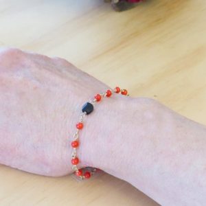 Shop Jet Bracelets! 14Kt Red Coral Azabache Baby  Bracelet | Genuine Mediterranea Coral and Jet for Infant Gift Newborn 5.5" | Natural genuine Jet bracelets. Buy crystal jewelry, handmade handcrafted artisan jewelry for women.  Unique handmade gift ideas. #jewelry #beadedbracelets #beadedjewelry #gift #shopping #handmadejewelry #fashion #style #product #bracelets #affiliate #ad
