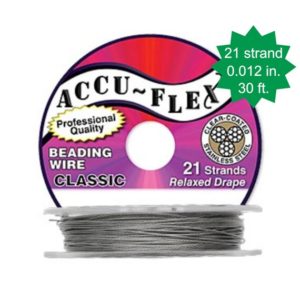 Shop Beading Wire! Accu-Flex Beading Wire Nylon and Stainless Steel, Clear 21 Strand, 0.012 Inch, 30 ft., USA Seller (WR115) | Shop jewelry making and beading supplies, tools & findings for DIY jewelry making and crafts. #jewelrymaking #diyjewelry #jewelrycrafts #jewelrysupplies #beading #affiliate #ad