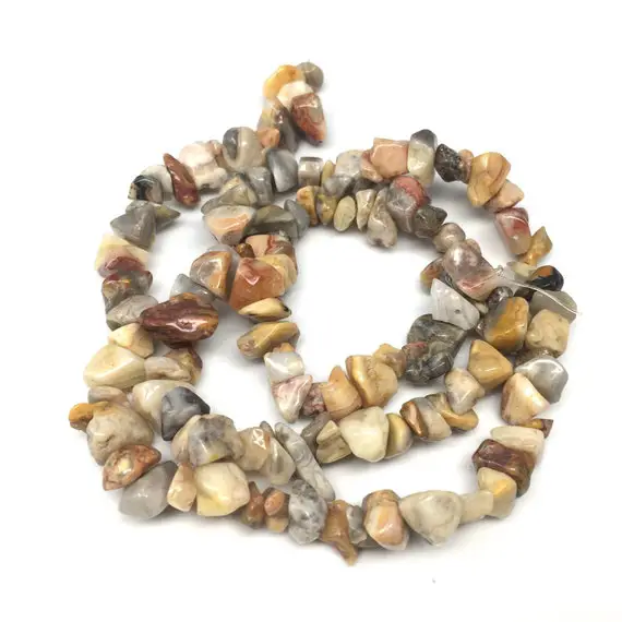 1 Strand/33" Top Quality Natural Crazy Lace Agate Healing Gemstone Free Form 5-8mm Stone Chip Beads For Earrings Bracelet Jewelry Making