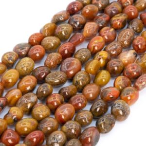 Shop Agate Chip & Nugget Beads! Genuine Natural Ocean Fossil Agate Loose Beads Yellow Red Pebble Nugget Shape 7-9mm | Natural genuine chip Agate beads for beading and jewelry making.  #jewelry #beads #beadedjewelry #diyjewelry #jewelrymaking #beadstore #beading #affiliate #ad