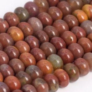 Shop Agate Rondelle Beads! Genuine Natural Ocean Fossil Agate Loose Beads Rondelle Shape 6x4mm 8x5mm | Natural genuine rondelle Agate beads for beading and jewelry making.  #jewelry #beads #beadedjewelry #diyjewelry #jewelrymaking #beadstore #beading #affiliate #ad