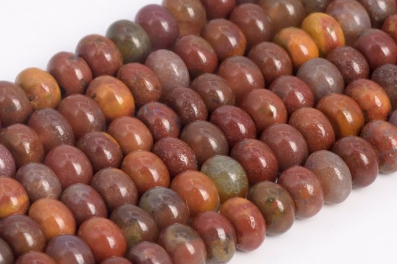 Genuine Natural Ocean Fossil Agate Loose Beads Rondelle Shape 6x4mm 8x5mm