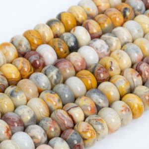 Shop Crazy Lace Agate Beads! Genuine Natural Orange Cream Crazy Lace Agate Loose Beads Rondelle Shape 10x6mm | Natural genuine beads Agate beads for beading and jewelry making.  #jewelry #beads #beadedjewelry #diyjewelry #jewelrymaking #beadstore #beading #affiliate #ad