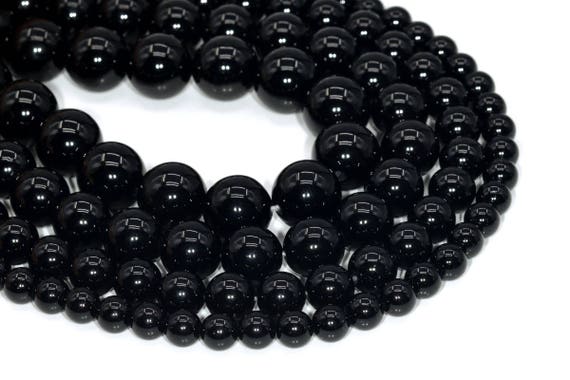 Genuine Natural Black Agate Loose Beads Round Shape 6mm 8mm 10mm 16mm