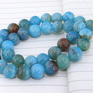 Shop Agate Round Beads! One Full Strand—  Round Dragon Blue Agate Gemstone Beads—-10mm —-about 36Pieces—-14inch strand | Natural genuine round Agate beads for beading and jewelry making.  #jewelry #beads #beadedjewelry #diyjewelry #jewelrymaking #beadstore #beading #affiliate #ad