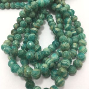 Shop Amazonite Faceted Beads! 6 – 6.5 mm Amazonite Faceted  Round 6 To 6.5 MM Gemstone Beads Strand Sale / Semi precious Beads / Amazonite Beads / Faceted Round Beads | Natural genuine faceted Amazonite beads for beading and jewelry making.  #jewelry #beads #beadedjewelry #diyjewelry #jewelrymaking #beadstore #beading #affiliate #ad