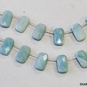 Shop Amazonite Faceted Beads! L/ Amazonite 10x18mm Cushion Cut Drop Bead  15.5" strand Light Blue real amazonite beads For jewelry making | Natural genuine faceted Amazonite beads for beading and jewelry making.  #jewelry #beads #beadedjewelry #diyjewelry #jewelrymaking #beadstore #beading #affiliate #ad