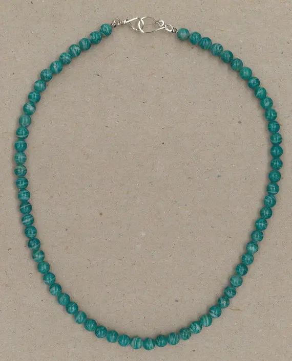 Amazonite And Sterling Silver Necklace Handmade By Chris Hay