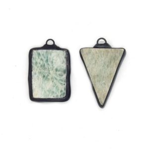 Shop Amazonite Pendants! Soldered Amazonite Gemstone Pendants | Gemstone Pendants with Soldered Gunmetal Edging | Rectangle Triangle Shapes Available | Natural genuine Amazonite pendants. Buy crystal jewelry, handmade handcrafted artisan jewelry for women.  Unique handmade gift ideas. #jewelry #beadedpendants #beadedjewelry #gift #shopping #handmadejewelry #fashion #style #product #pendants #affiliate #ad