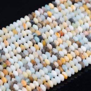 Shop Amazonite Rondelle Beads! Genuine Natural Multicolor Amazonite Loose Beads Rondelle Shape 3x2mm | Natural genuine rondelle Amazonite beads for beading and jewelry making.  #jewelry #beads #beadedjewelry #diyjewelry #jewelrymaking #beadstore #beading #affiliate #ad