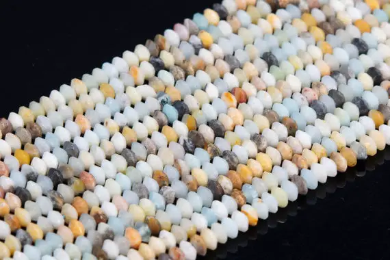 Genuine Natural Multicolor Amazonite Loose Beads Rondelle Shape 3x2mm