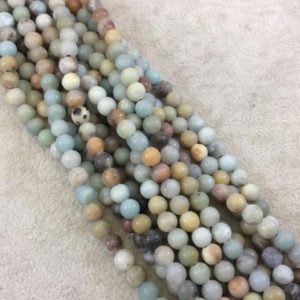 Shop Amazonite Round Beads! 6mm Natural Semi-Gloss Finish Mixed Amazonite Round/Ball Shaped Beads with 1.5mm Holes – 7.5" Strand (Approx. 31 Beads) – LARGE HOLE BEADS | Natural genuine round Amazonite beads for beading and jewelry making.  #jewelry #beads #beadedjewelry #diyjewelry #jewelrymaking #beadstore #beading #affiliate #ad
