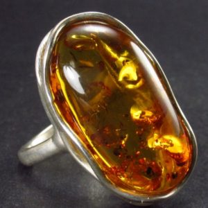 Shop Amber Rings! Natural Cognac Color Baltic Amber 925 Silver Ring – Size Adjustable | Natural genuine Amber rings, simple unique handcrafted gemstone rings. #rings #jewelry #shopping #gift #handmade #fashion #style #affiliate #ad