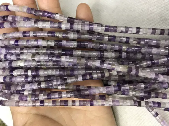 Natural Amethyst 4mm Heishi Genuine Purple Quartz Grade Ab Loose Beads 15 Inch Jewelry Supply Bracelet Necklace Material Support Wholesale