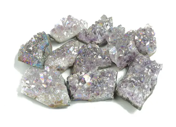 Aura Amethyst Cluster Crystal - Raw  Amethyst Cluster – Healing Stone – Ra1074