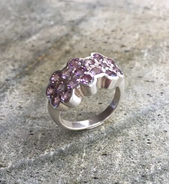 Amethyst Ring, Natural Amethyst, February Birthstone, Vintage Ring, February Ring, 3 Carats, Victorian Ring, Purple Stone, Solid Silver Ring