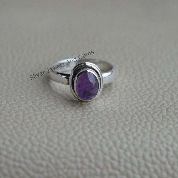 Oval Amethyst Ring, Handmade Ring, 925 Sterling Silver Ring,  Natural Amethyst Designer Ring, February Birthstone Ring, Gift For Women