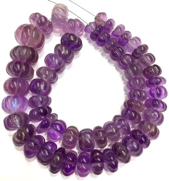 Extremely Beautiful~natural Amethyst Watermelon Shape Beads Amethyst Carving Rondelle Beads Amethyst Gemstone Beads 12-15.mm Amethyst Beads