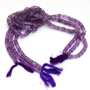 Shop Amethyst Rondelle Beads! Amethyst Heishi Beads | 5mm-6mm Tyre Rondelle 16inch Strand | Natural Purple Amethyst Semi Precious Gemstone Coin Smooth Beads for Jewelry | Natural genuine rondelle Amethyst beads for beading and jewelry making.  #jewelry #beads #beadedjewelry #diyjewelry #jewelrymaking #beadstore #beading #affiliate #ad