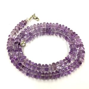 Shop Amethyst Rondelle Beads! Natural Smooth Hand Polished Pink Amethyst Rondelle Beads 8mm Plain Gemstone Beads 18" Strand Top Quality | Natural genuine rondelle Amethyst beads for beading and jewelry making.  #jewelry #beads #beadedjewelry #diyjewelry #jewelrymaking #beadstore #beading #affiliate #ad