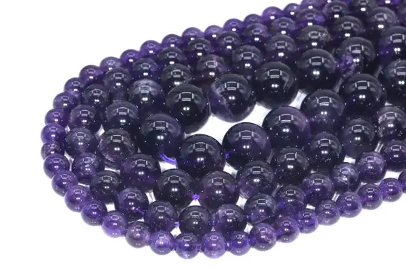 Deep Purple Amethyst Beads Brazil Grade Aaa Genuine Natural Gemstone Round Loose Beads 6mm 8mm 9-10mm 12mm Bulk Lot Options