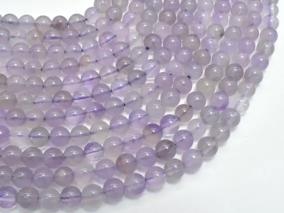 Light Amethyst 6mm (6.5mm) Round Beads, 15.5 Inch, Full Strand, Approx. 62-64 Beads, Hole 1mm (115054047)