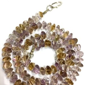 Shop Ametrine Faceted Beads! Natural Very Rare Ametrine Twisted Beads Ametrine Faceted Twisted Rondelle Beads Ametrine Blue Gemstone Bead Superb Quality Thanksgivingsale | Natural genuine faceted Ametrine beads for beading and jewelry making.  #jewelry #beads #beadedjewelry #diyjewelry #jewelrymaking #beadstore #beading #affiliate #ad