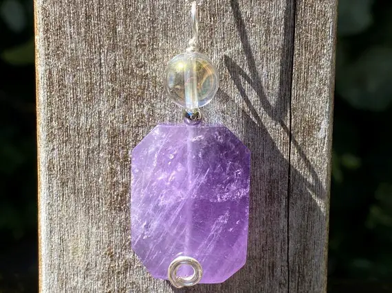 Ametrine And Angel Aura Healing Stone Protection Necklace With Positive Healing Energy!