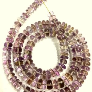 Natural Ametrine Smooth Rondelle Beads Hand Polished Ametrine Beads Jewelry Making Gemstone Beads 6-7.MM Rondelle Beads Superb Quality | Natural genuine rondelle Ametrine beads for beading and jewelry making.  #jewelry #beads #beadedjewelry #diyjewelry #jewelrymaking #beadstore #beading #affiliate #ad
