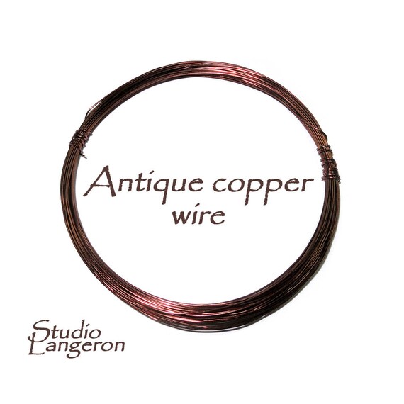 Antique Copper Jewelry Wire Half-hard Thickness 28, 26, 24, 22, 20, 18 Ga, Wire Wrapping, Antique Copper Wire, Copper – 1 Meter (3.30 Ft)