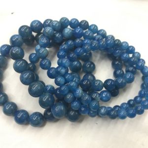 Shop Apatite Bracelets! Genuine Blue Apatite 6mm – 10mm Round Natural Gemstone Beads Finished Jewerly Bracelet Supply – 1piece | Natural genuine Apatite bracelets. Buy crystal jewelry, handmade handcrafted artisan jewelry for women.  Unique handmade gift ideas. #jewelry #beadedbracelets #beadedjewelry #gift #shopping #handmadejewelry #fashion #style #product #bracelets #affiliate #ad