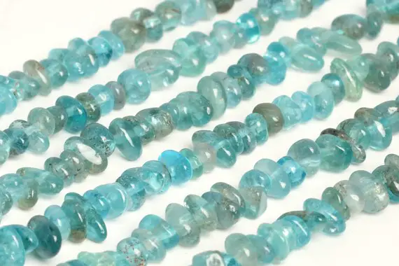 Genuine Natural Blue Apatite Transparent Loose Beads Grade Aaa Pebble Chips Shape 4-10mm