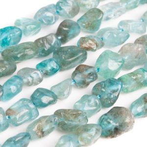Shop Apatite Beads! Genuine Natural Blue Apatite Transparent Loose Beads Grade A Pebble Nugget Shape 6-8mm | Natural genuine beads Apatite beads for beading and jewelry making.  #jewelry #beads #beadedjewelry #diyjewelry #jewelrymaking #beadstore #beading #affiliate #ad
