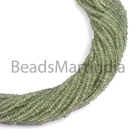 Green Apatite Faceted Rondelle Beads, 2.25-2.75mm Apatite Indian Cut Faceted Rondelle Shape Beads,apatite Faceted Bead,apatite Rondelle Bead