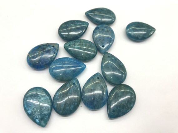 Natural Blue Apatite 17x25mm Waterdrop Genuine Gemstone Teardrop Pendant Bead ---1 Piece