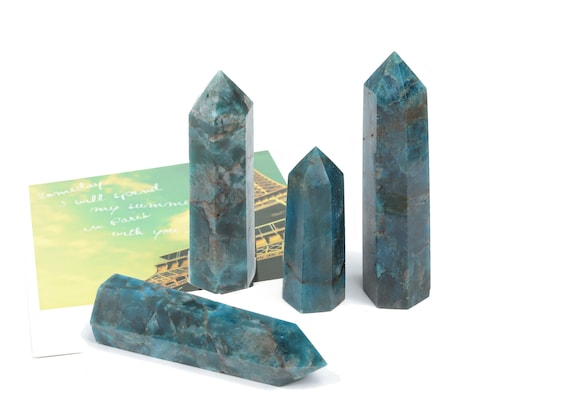 Blue Apatite Obelisk Tower Stone – Obelisk Tower Point Crystals – Natural Blue Apatite Gemstones – Loose Gemstone - Tw1019