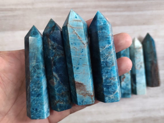 Apatite Tower Blue Apatite Crystal Tower Double Terminated Apatite Point Wand Large Gemstone Tower Obelisk Bulk Wholesale For Gifts Decor