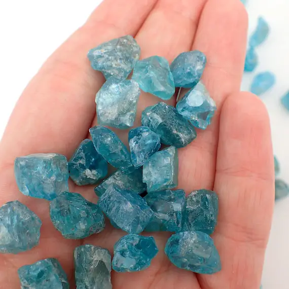 One Blue Apatite Raw Stone From Madagascar - Choose Size - Blue Rough Natural Mineral Stones