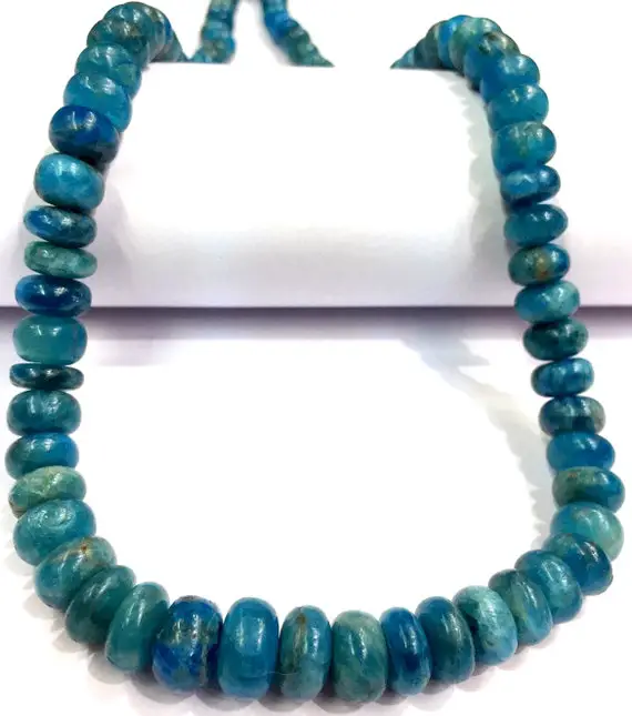 Natural Neon Apatite Gemstone Beads Neon Apatite Smooth Rondelle Beads Smooth Polished Apatite Beads Jewelry Making Beads.